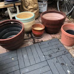 Plastic And Ceramic Pots