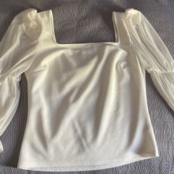Trendy White Puff Sleeve Top
