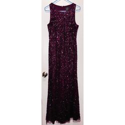 Adrianna Papell Purple Sequin Formal Dress
