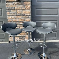 New 3 Gray Bar Stools 