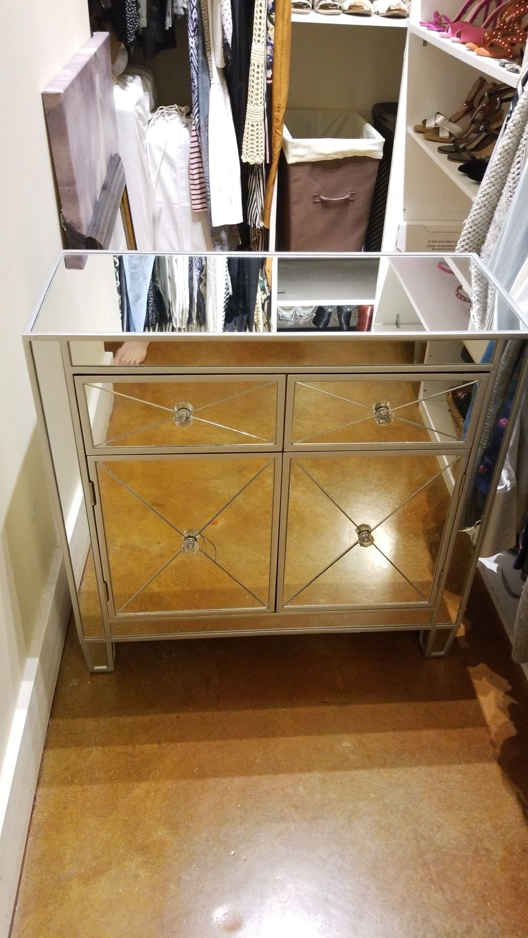 Silver & Mirrored Cabinet