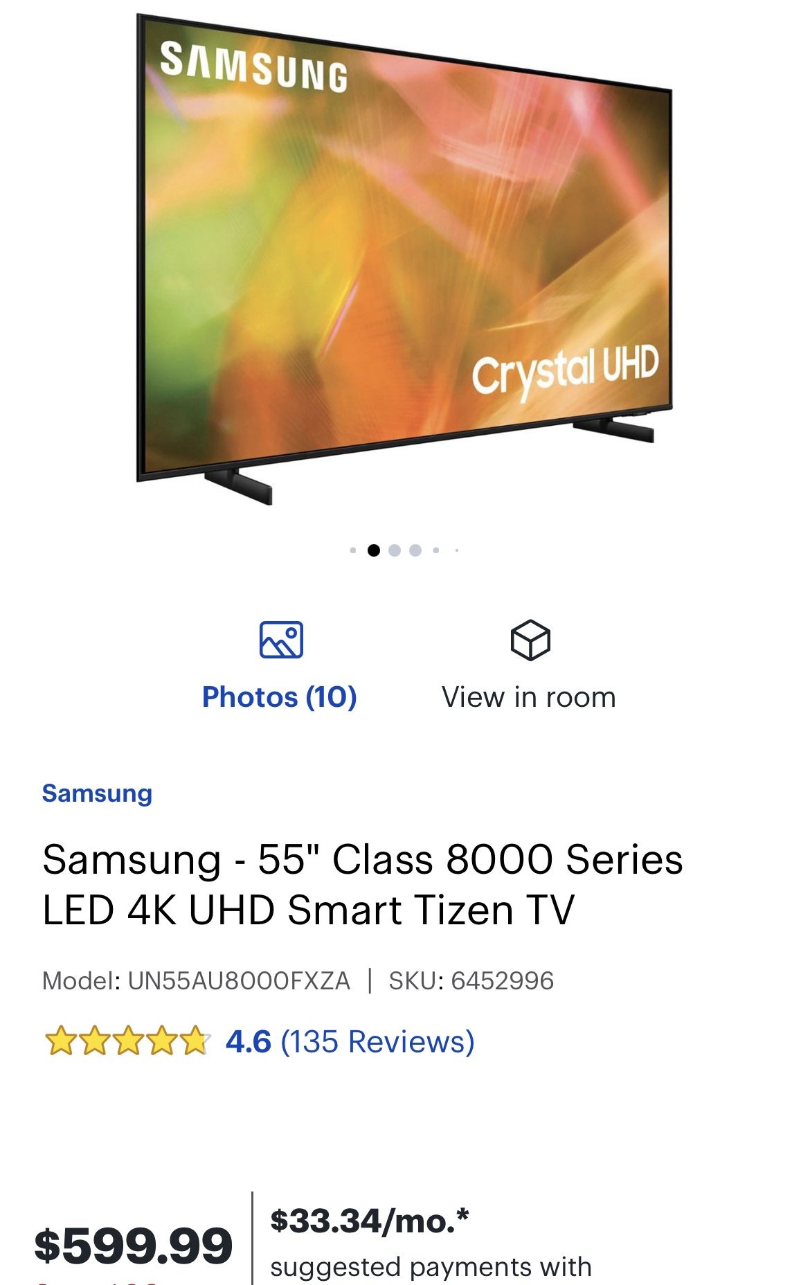 Used 55” Smart SAMSUNG