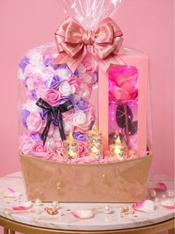 Mother’s Day 24k eternal rose and Rose bear