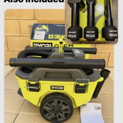 RYOBI ONE+ 18V Cordless 6 Gal. Wet Dry Vacuum Kit with (3) UniversalFit Wet/Dry Vacuum Accessories