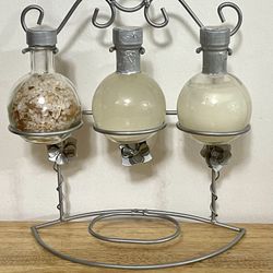 Vintage Shonfelds 3 Piece Bath Ensemble With Metal Display Rack