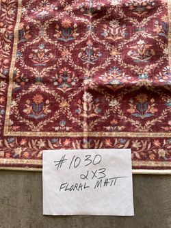 RUG, #1030, Floral Mat, 2x3