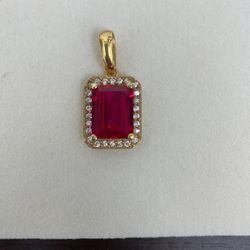 Charm 10k Yellow Gold With Cubic Zirconia 