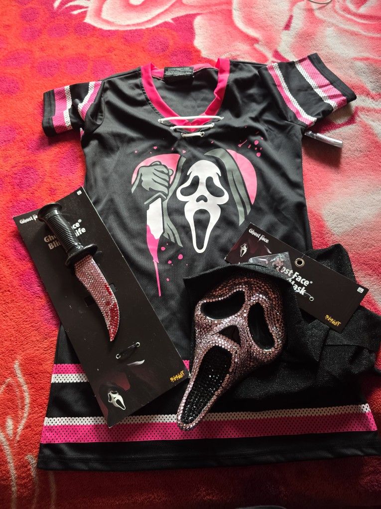 New Kids Pink Ghost Face Costume