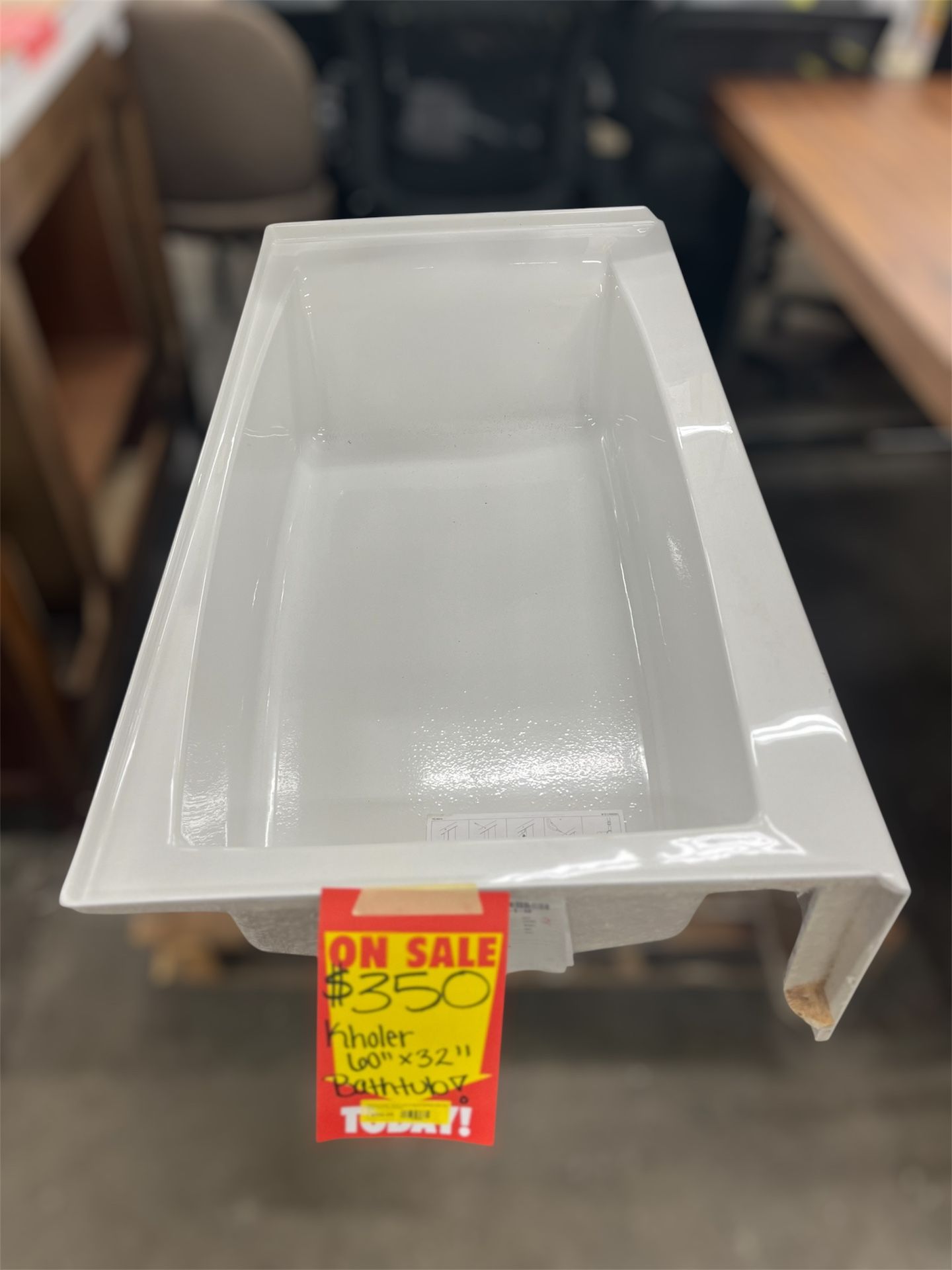 Kohler 60”x32” Alcove Bathtub (left drain)  