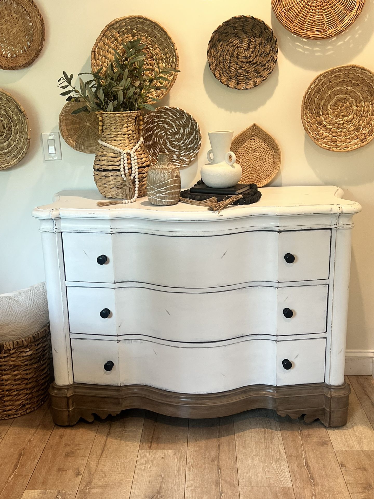 One Of A Kind Hand Painted Accent Cabinet