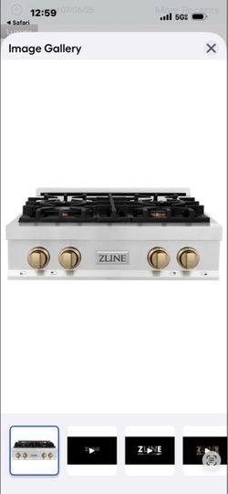 Box complete built in. Cooktop ZLINE 4 burner stainless steel w30”
