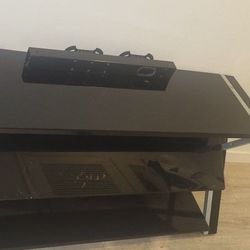 Glass Floor TV Stand with Swivel Mount for 32-70 inch Flat Screen TVS