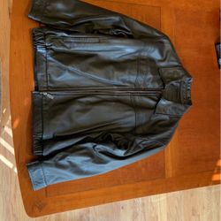 Black Genuine Leather Jacket Size XL