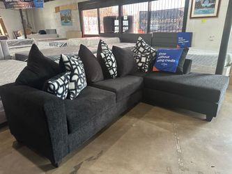🛋️🔥 NEW BLACK PLUSH SECTIONAL — IN STOCK & GOING FAST 🔥 $0 Down, Financing Available