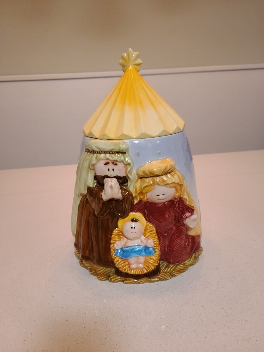 Christmas Nativity Cookie Jar