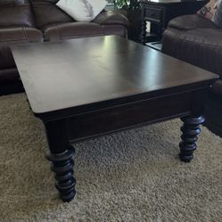 Living room coffee table with matching side table