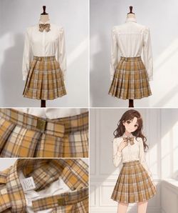 Kids medium, yellow plaid skirt (bowtie and shirt NOT included)