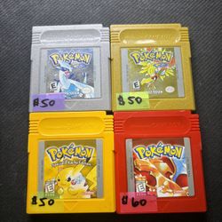 4 Nintendo GameBoy Cartridges Pokemon