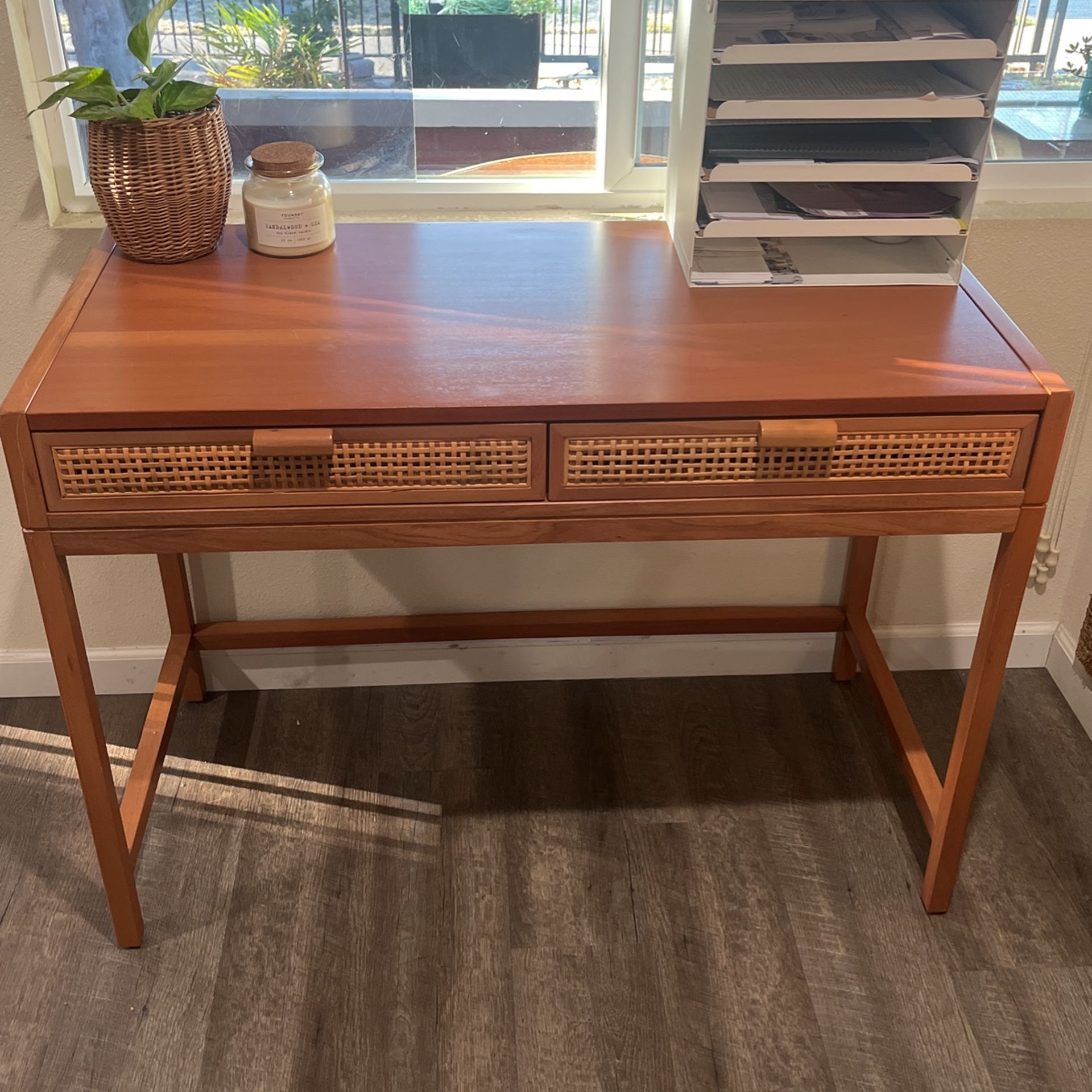 Minsmere Writing Desk with Drawers Brown Threshold