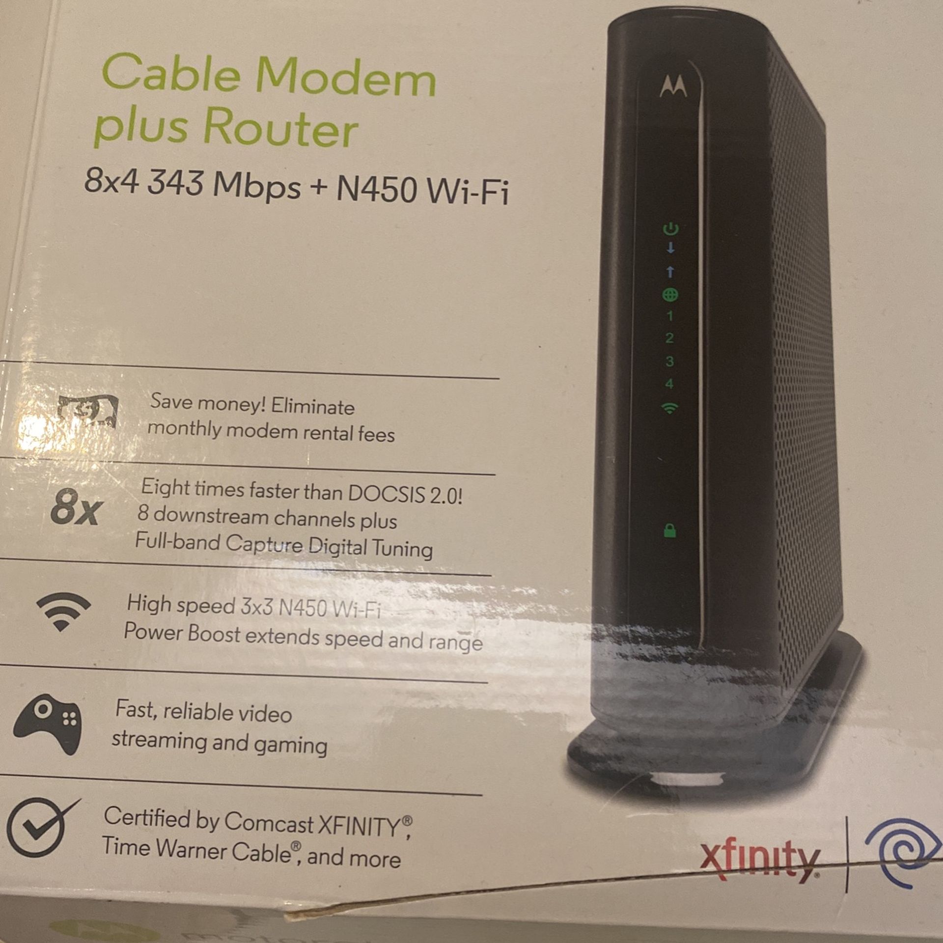 Cable Modem Plus Router New Motorola In Box