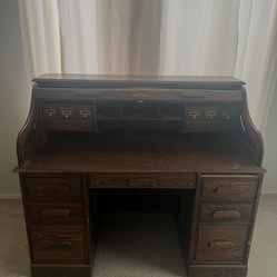 Vintage Oak Roll Top Desk