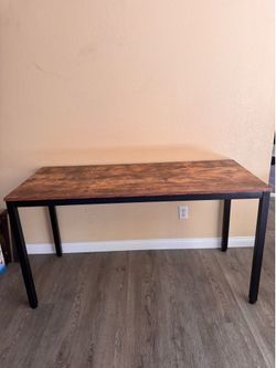 Rustic Wood and Metal Computer Desk