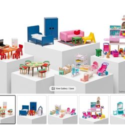 Huge Collection of Dollhouse Furniture - Multiple Room Sets & Accessories!