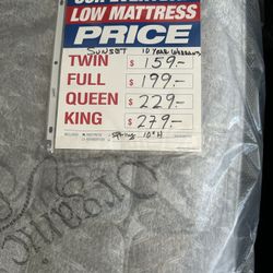 Full Size Mattress 10 Years Warranty 