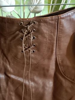 Brown Faux Leather Mini Skirt 