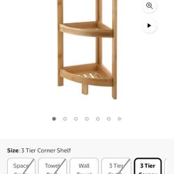 Organize It All 3 Layer Bamboo Corner Shelf