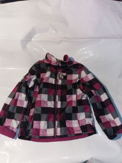 Girls Plaid Zip-Up Jacket size m7/8