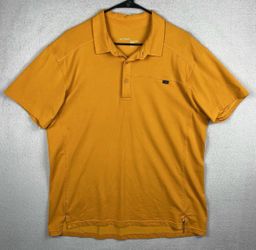 Arc'teryx Captive Short Sleeve Polo Shirt Mustard Yellow Mens XL Relaxed Fit