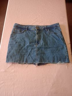 Lee Womens 12 M Mid Rise Denim Blue Jean Mini Skirt Skort Built In Shorts