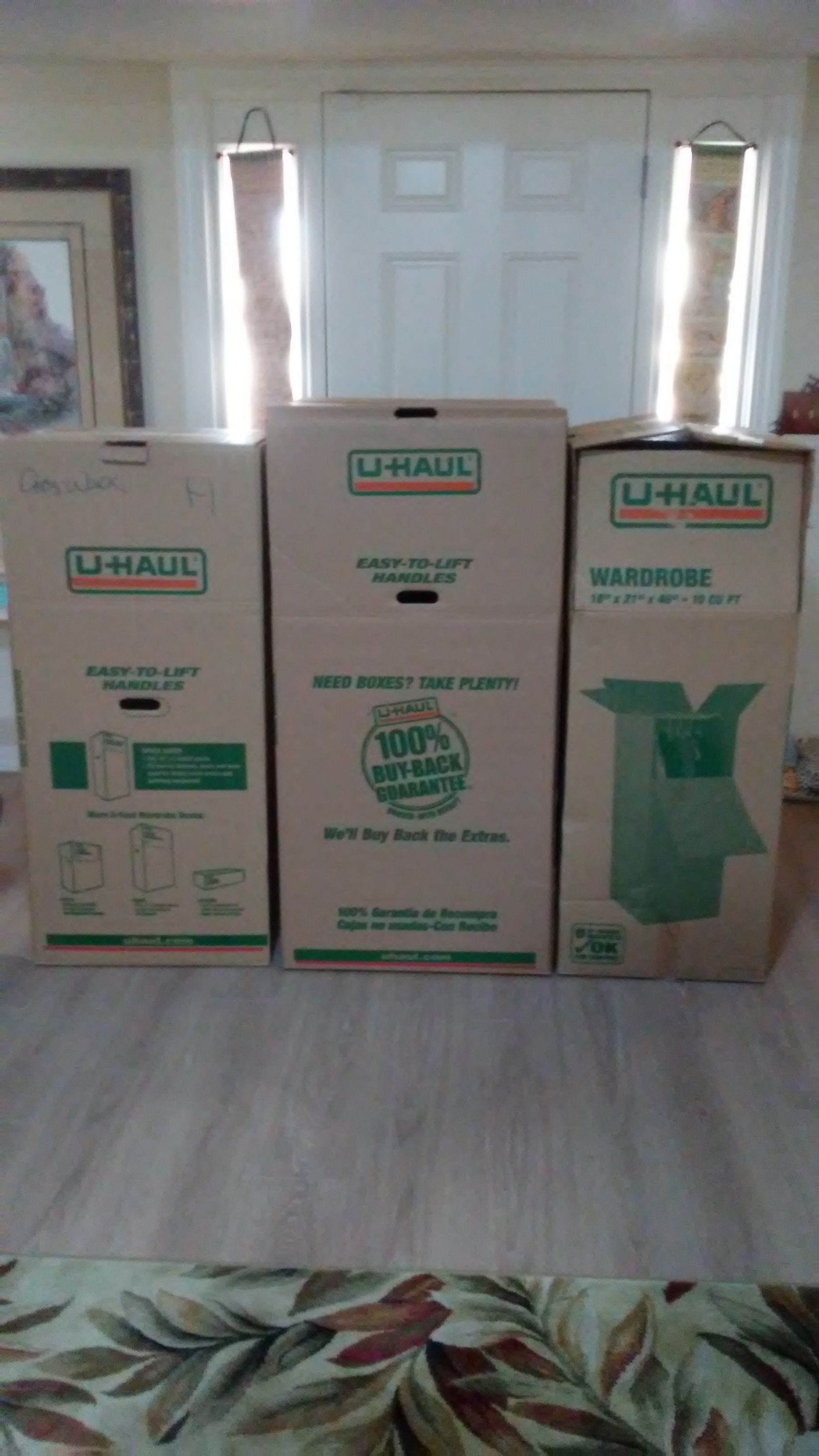 U-Haul wardrobe moving boxes