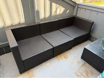 Wicker patio set table