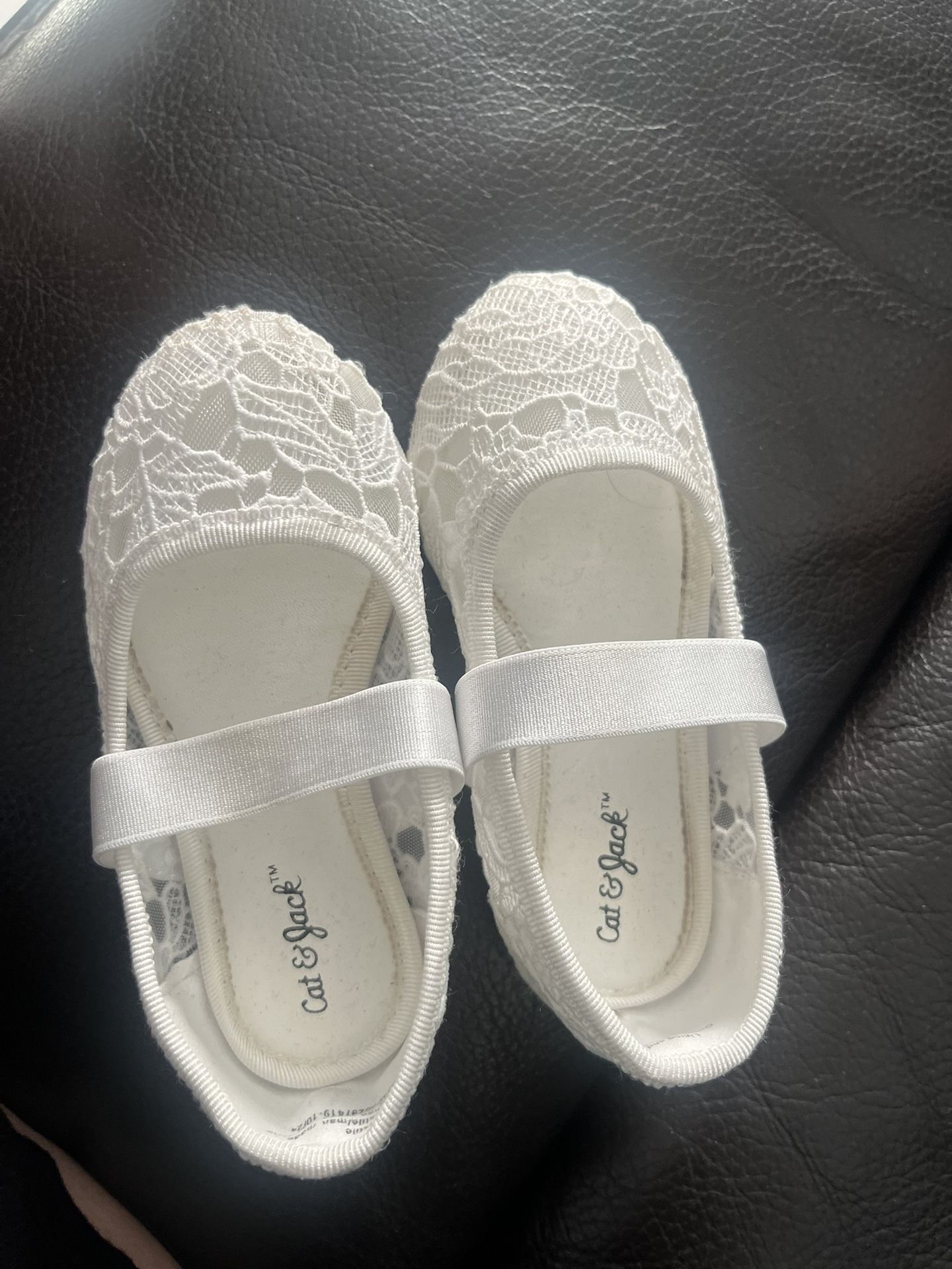 Toddler White Flats 