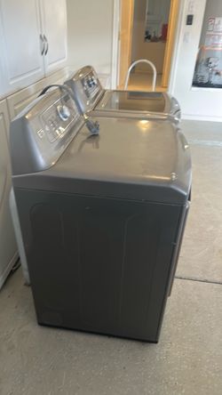 Gray Top-Load Washer and Dryer Set