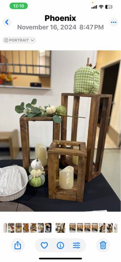 Rustic Wood Lantern Candle Holders Set of 3( not included decorations )