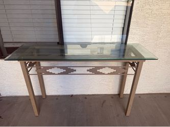 Glass Top Console Table