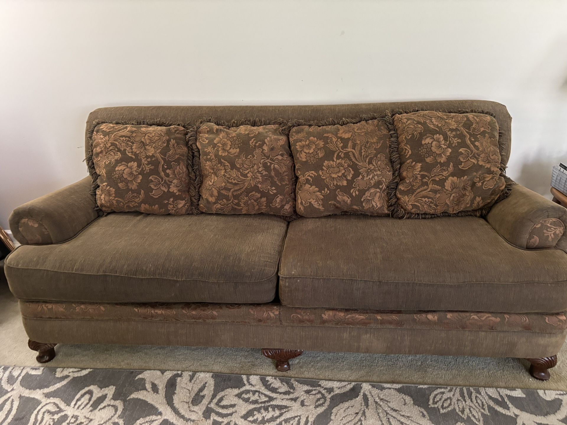 Sofa. Love Seat. Ottoman and Table