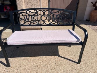 Metal welcome bench