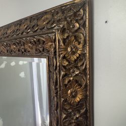 Antq Brass Finish Mirror 
