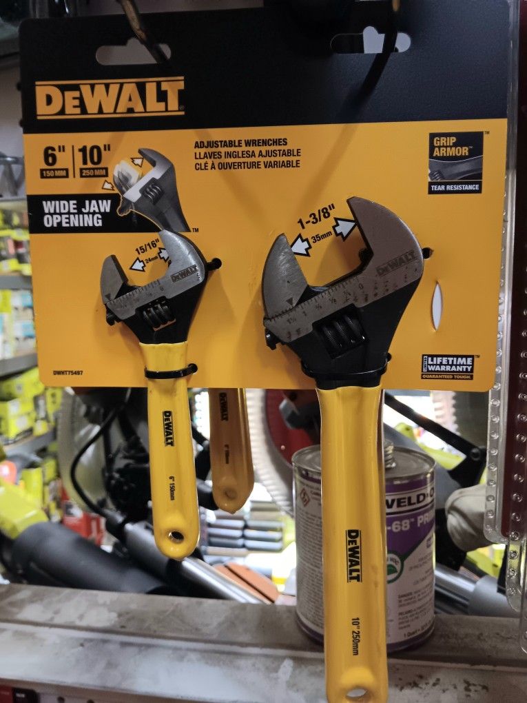DEWALT 6"& 10" Adjustable Wrenches