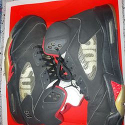 Supreme x Air Jordan 5 Retro 'Black' Size 14 men’s 