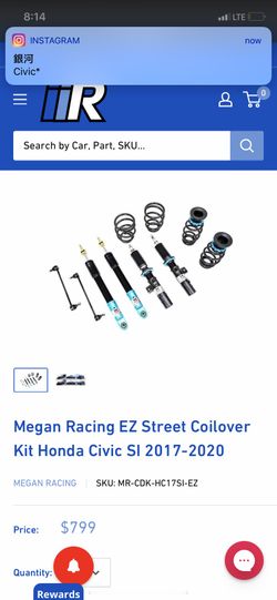 Megan racing ez street coil overs with 32 way damper