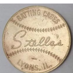 Stella's Lyons, IL Batting Cage Amusement Token 28mm