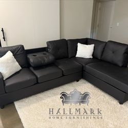 New-in-Box Leather Sectional Couches