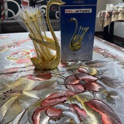 Golden Swan Spoon Holder Set 