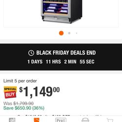 Wine Bottle Cooler/Fridge Half The Regular Price