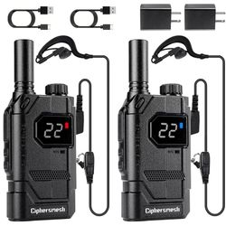 CAP310 Walkie Talkies Long Range for Adults, Earpiece with Mic, Rechargeable Two Way Radios with 1700mAh Battery, 22 FRS Channels, FM Mode, VOX, Walky